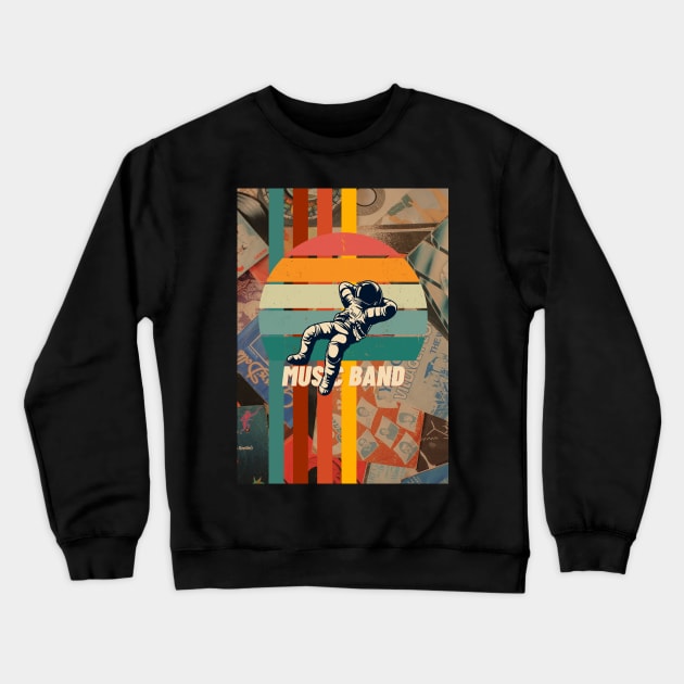 Music Planet Crewneck Sweatshirt by Michael.Alexander.art